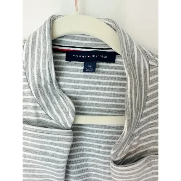 Tommy Hilfiger Striped Gray and White Military Style Blazer Size S - Picture 7 of 7